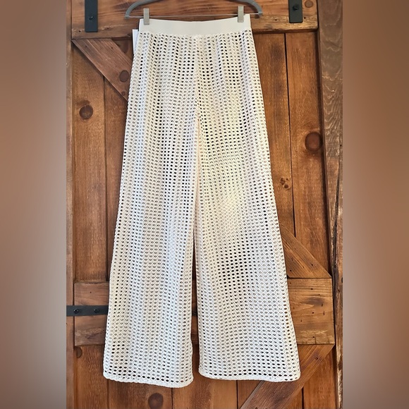 Swimsuit Coverup Pants Cream Mesh Crochet Sz SM (4-6) NEW! FIRM PRICE!! - Picture 2 of 4